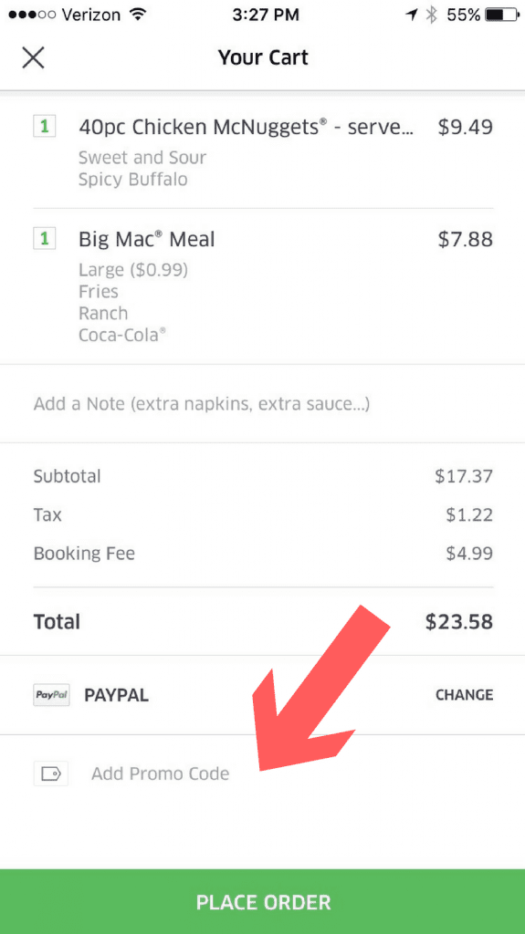 Ubereats promo code store latest