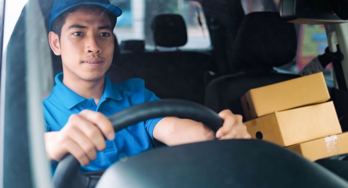 Doordash delivery driver on the road